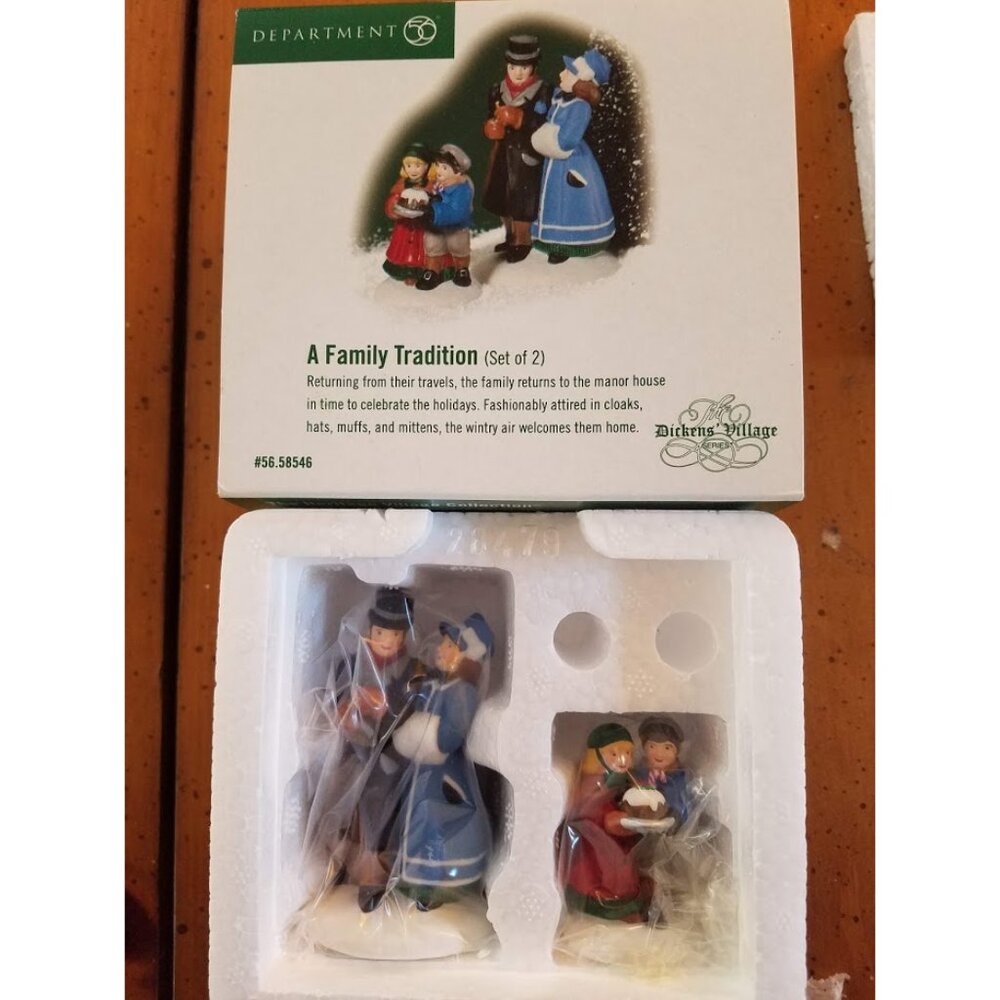 "A Family Tradition" Set of 2 #58546 Dicken's Village Series -Retired-